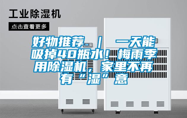 好物推薦 ｜ 一天能吸掉40瓶水！梅雨季用除濕機(jī)，家里不再有“濕”意